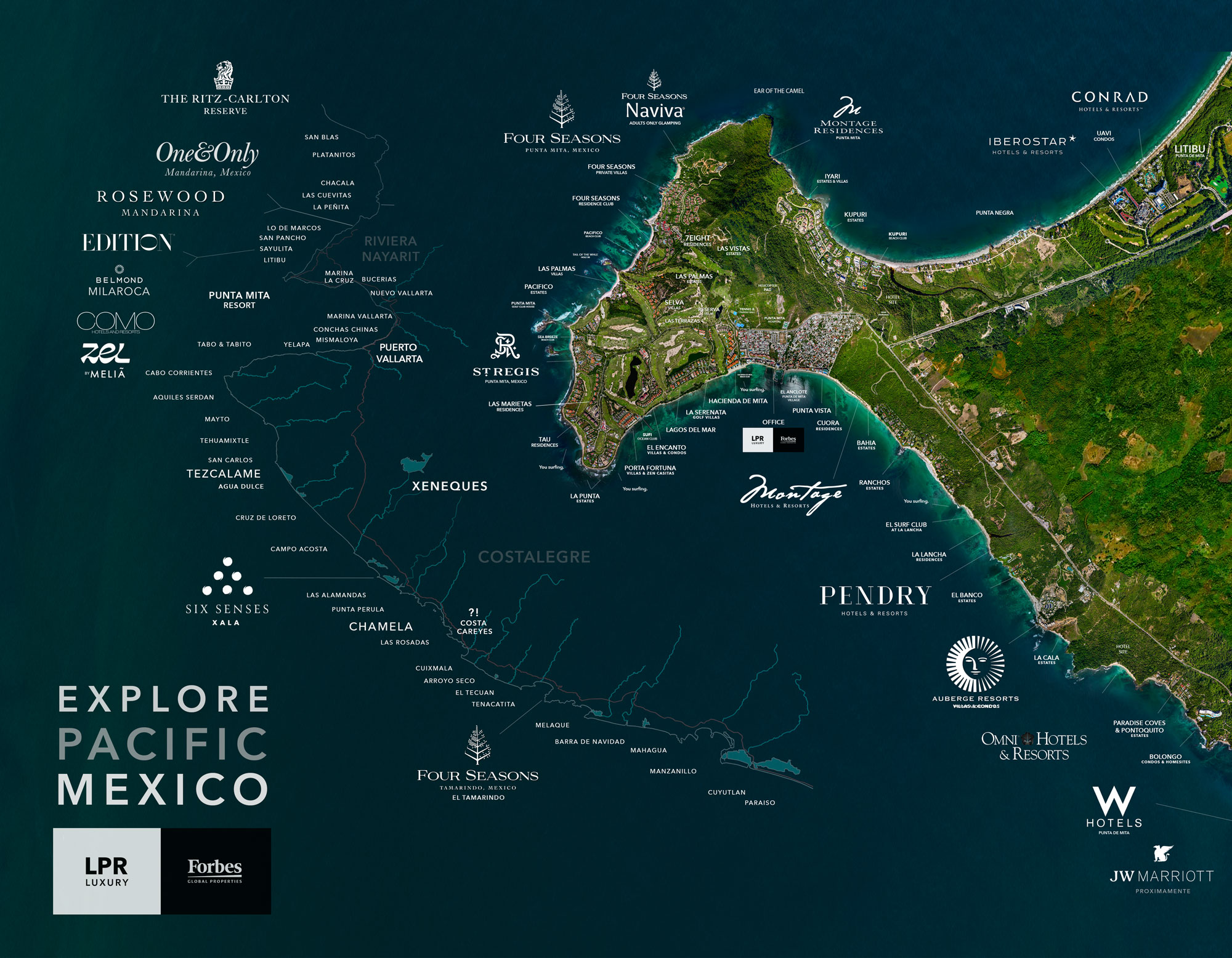 Map of Punta de Mita - Punta Mita Resort master plan - Riviera Nayarit, Mexico