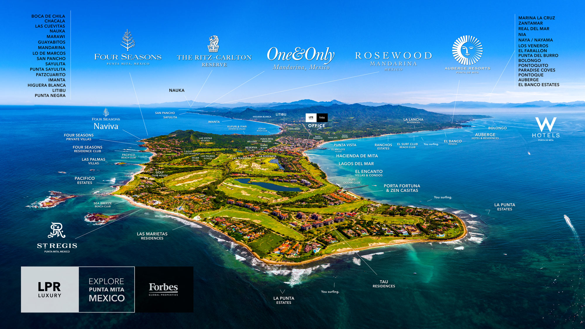 Explore a Map of the Punta Mita Resort, Riviera Nayarit, Mexico
